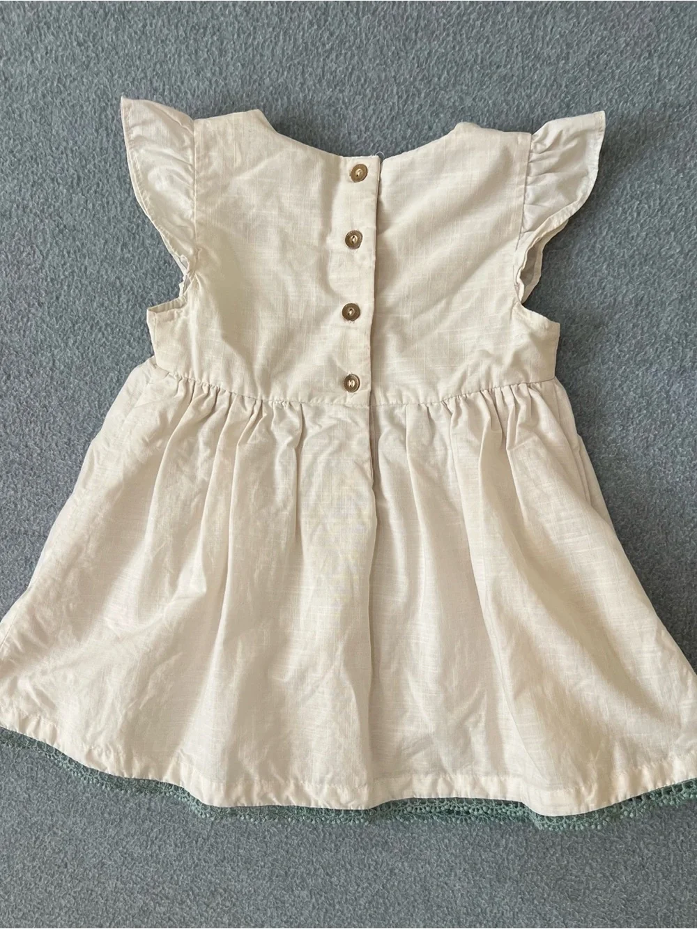 Rachel Zoe Girls 3T Ivory Embroidered Flutter Sleeve Boho Dress Floral